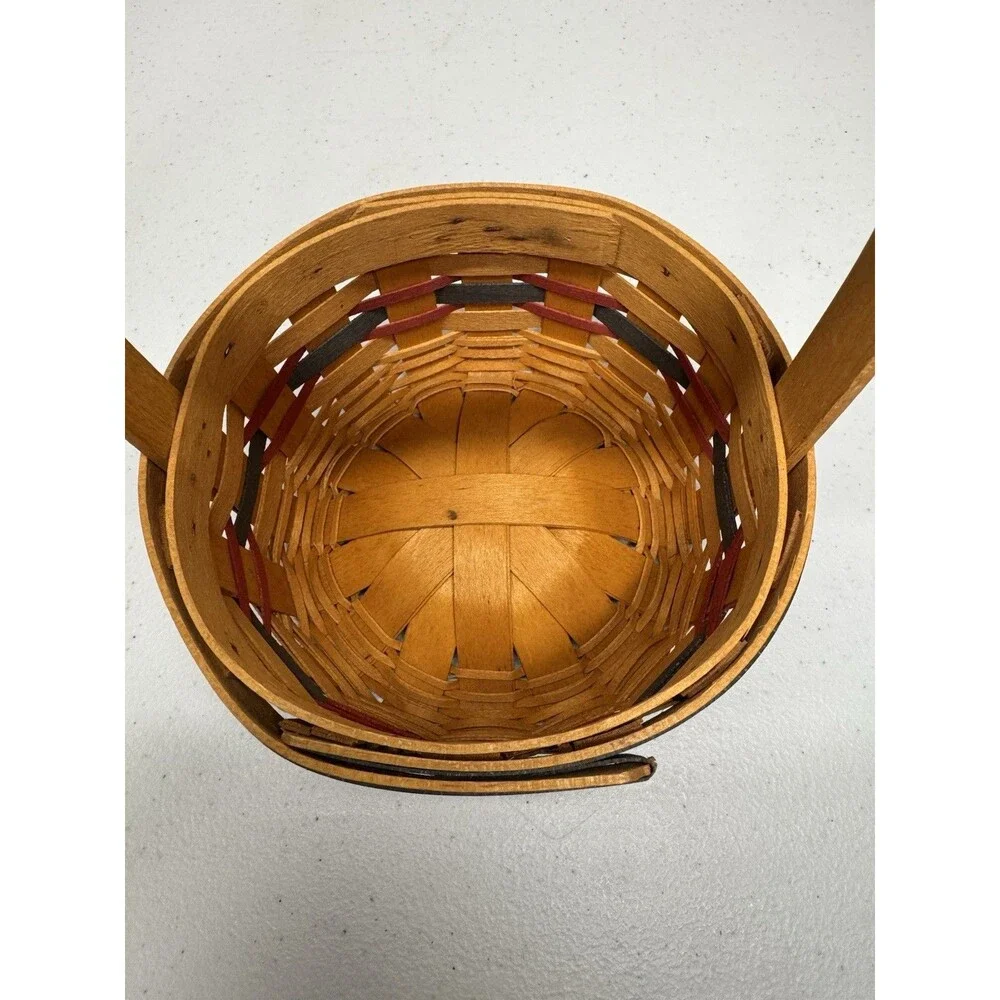 Vintage Longaberger 1997 Inaugural Basket, Round With Stationary Handle